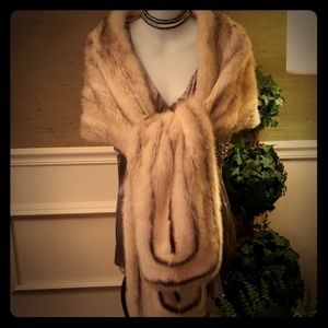Long cross mink stole